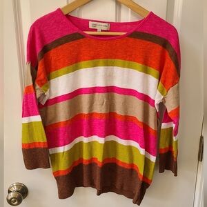 Jones New York L Women's Colorful Striped Sweater